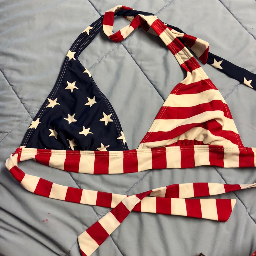 American flag print bikini top